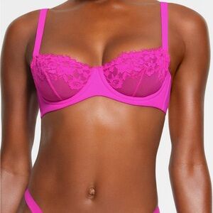 Skims unlined lace balconet bra - hot pink - 34B